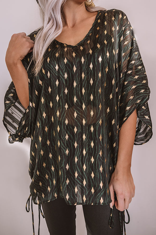 Sheer Joy Shift Top In Black Image - 3