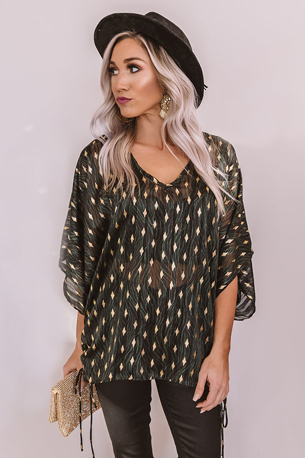 Sheer Joy Shift Top In Black Image - 2