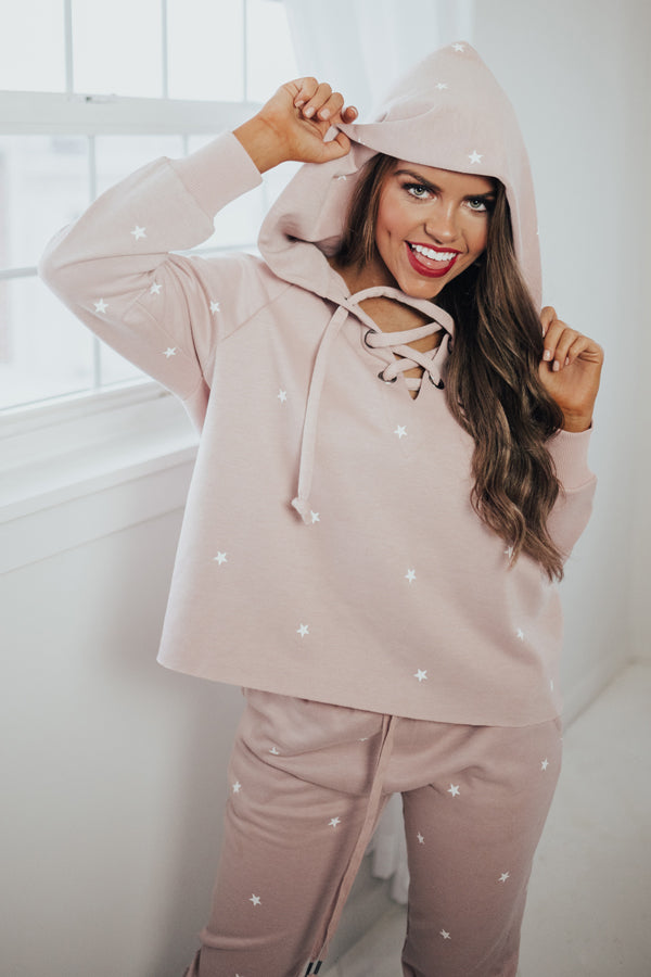 Reach For The Stars Lace Up Hoodie Image - 5