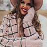 Winter Wonderland Faux Fur Lined Mittens in Blush Image - 1