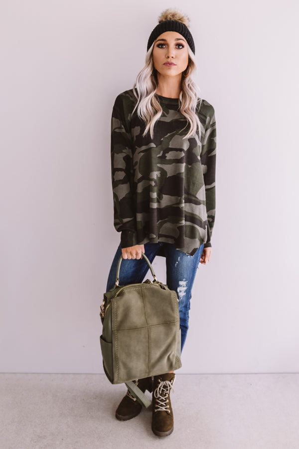 Rock The Room Camo Shift Sweater Image - 5