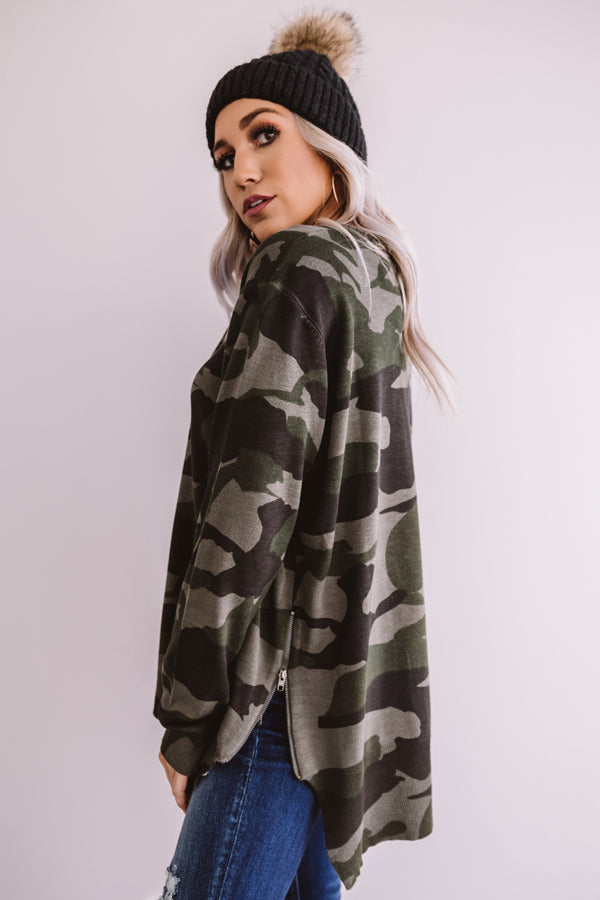 Rock The Room Camo Shift Sweater Image - 4