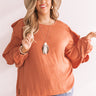 Better With Merlot Ruffle Shift Top in Light Rust Curves Image - 1