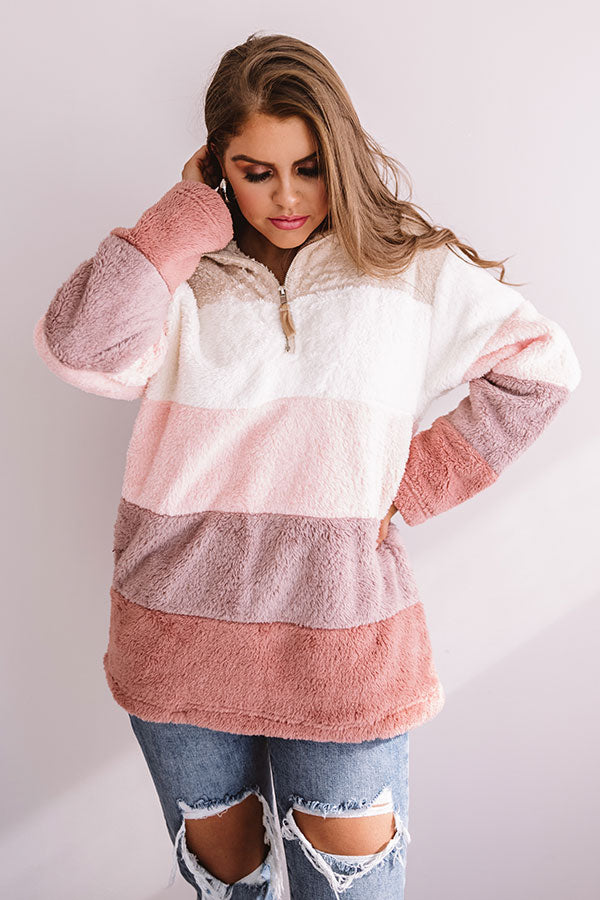 Extended Getaway Colorblock Sherpa Pullover Image - 1