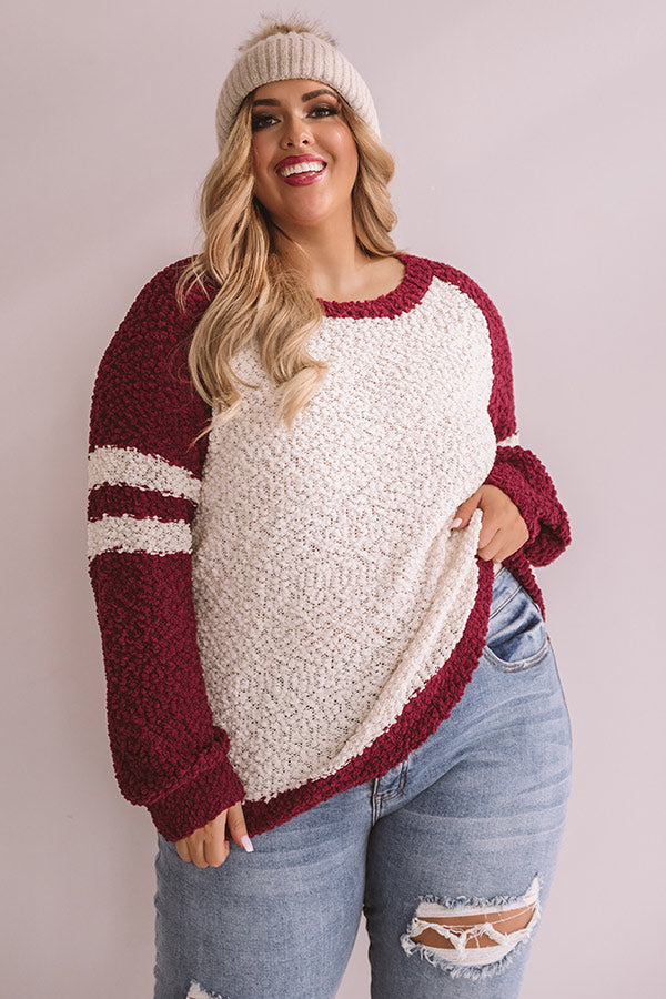 Extended Stay Popcorn Knit Sweater Curves Image - 1