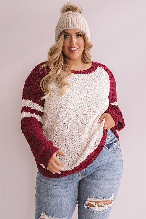 Extended Stay Popcorn Knit Sweater Curves Image - 3