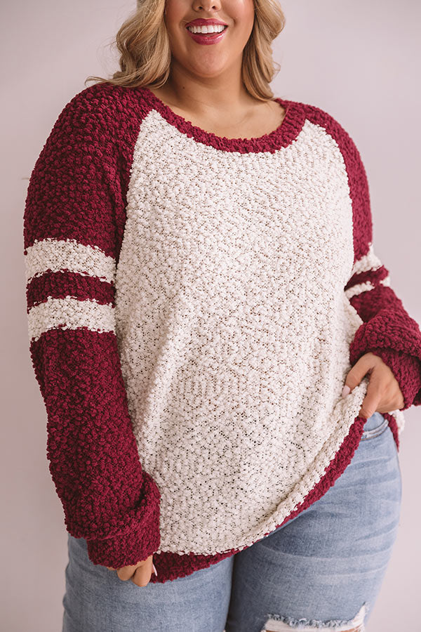 Extended Stay Popcorn Knit Sweater Curves Image - 4