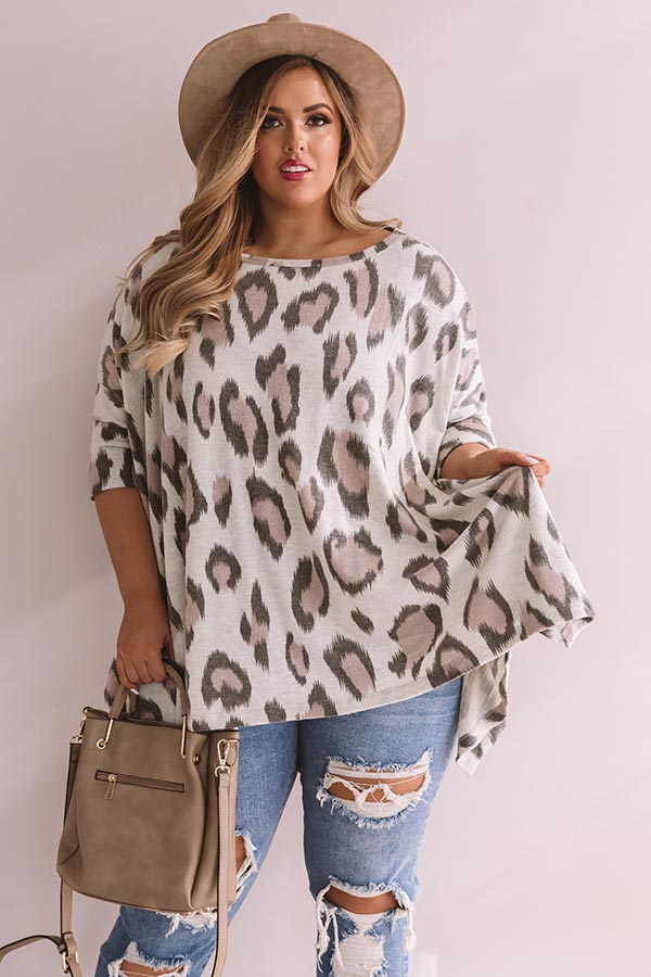 Long Distance Love Leopard Sweater Top Curves Image - 1
