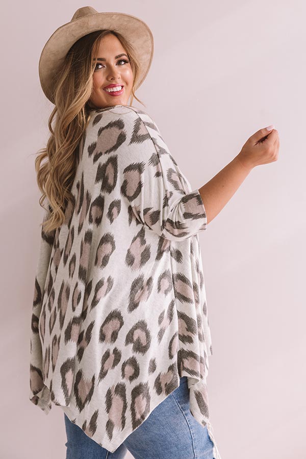 Long Distance Love Leopard Sweater Top Curves Image - 5