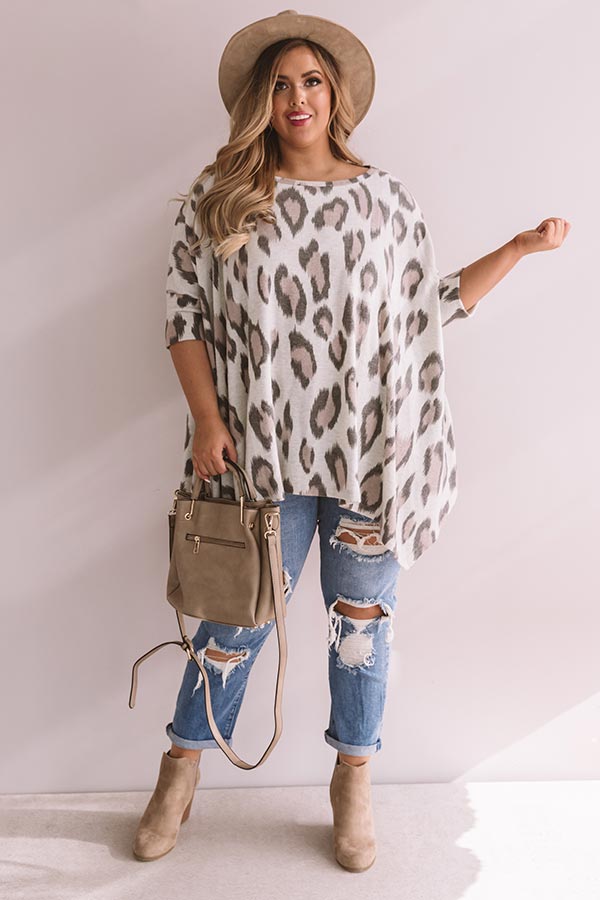 Long Distance Love Leopard Sweater Top Curves Image - 2