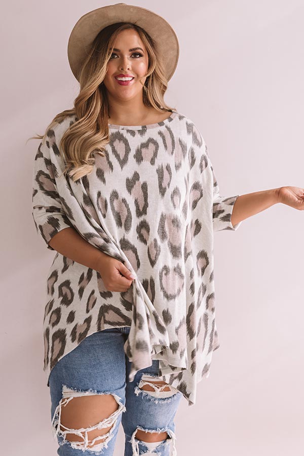Long Distance Love Leopard Sweater Top Curves Image - 3