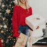 Holiday Vibes Cable Knit Sweater in Red Image - 1
