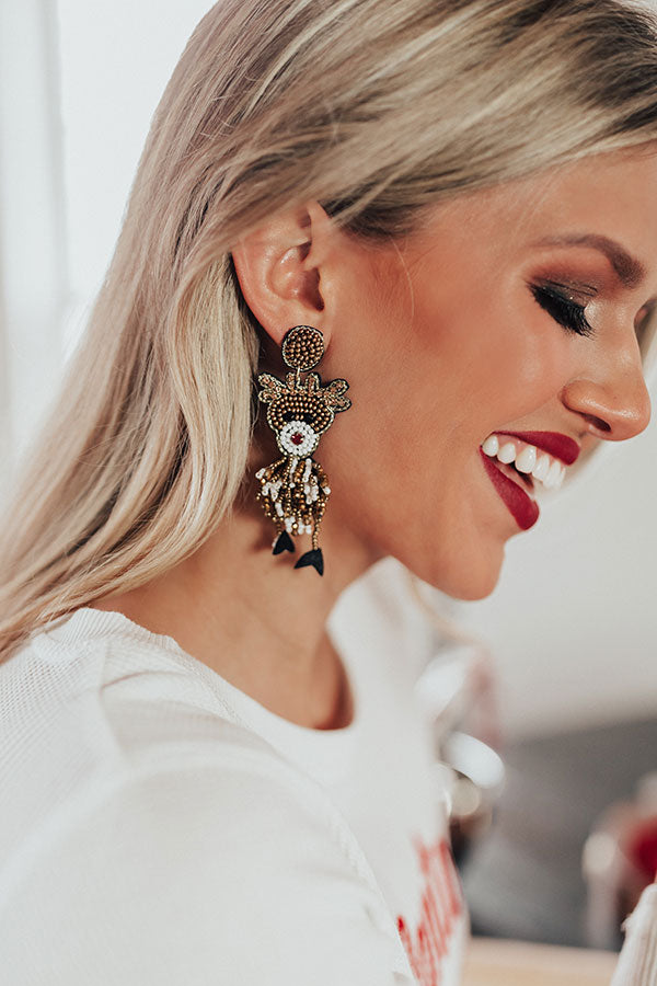 Oh Deer Beaded Earrings Image - 2