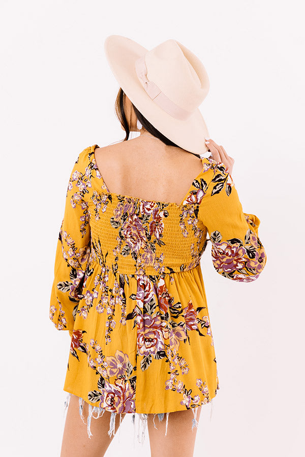 Romance On Repeat Floral Shift Top In Primrose Yellow Image - 4