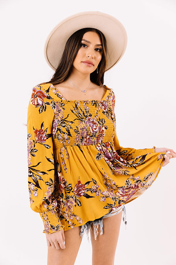 Romance On Repeat Floral Shift Top In Primrose Yellow Image - 3