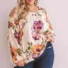 Floral Debut Shift Top In Cream Curves Image - 1