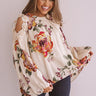 Floral Debut Shift Top In Cream Image - 1