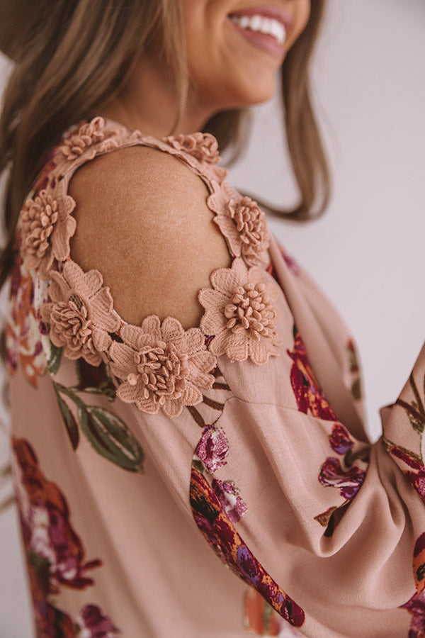 Floral Debut Shift Top In Blush Image - 4