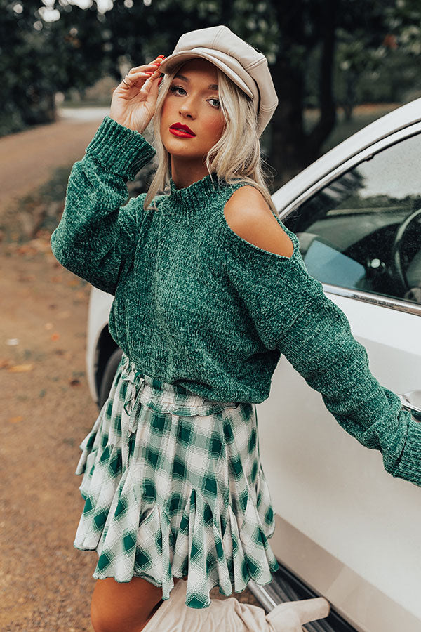 Champagne in Aspen Chenille Sweater in Lush Meadow Image - 1