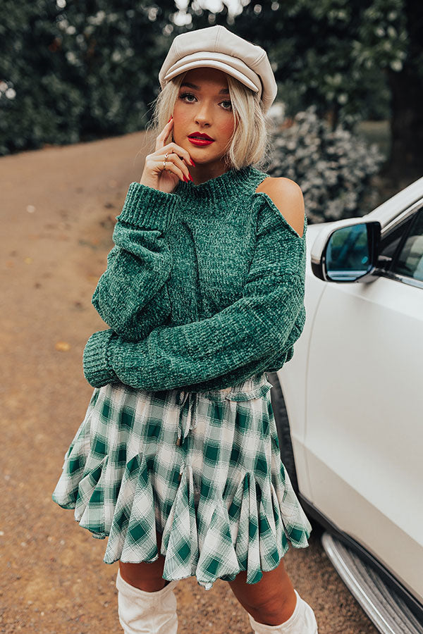 Champagne in Aspen Chenille Sweater in Lush Meadow Image - 3