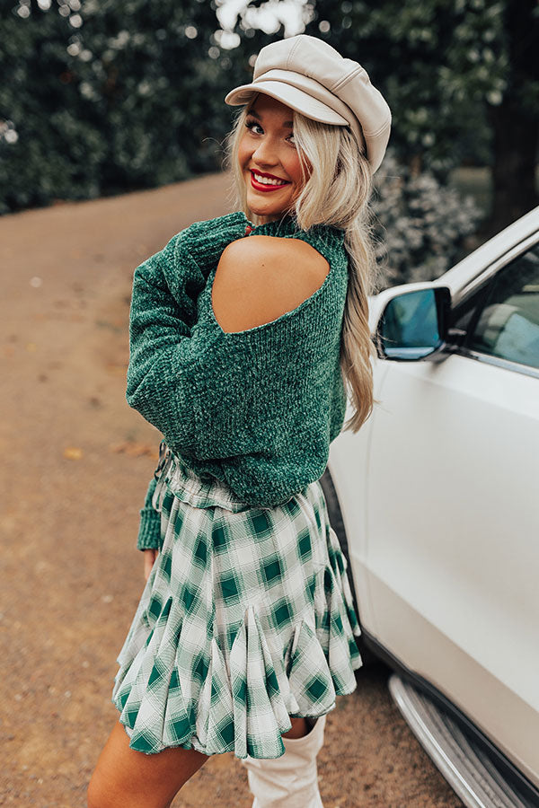 Champagne in Aspen Chenille Sweater in Lush Meadow Image - 5