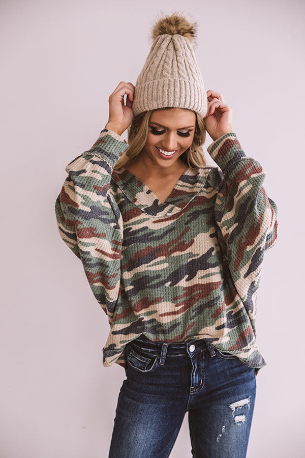 Thrill Of The Moment Camo Top • Impressions Online Boutique