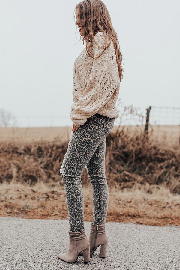 The Gigi Midrise Distressed Skinny in Brown Image - 2