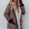 Serene Snowfall Leopard Plush Coat Image - 1