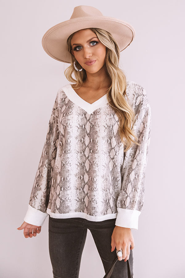 Good Advice Snake Print Top Image - 1