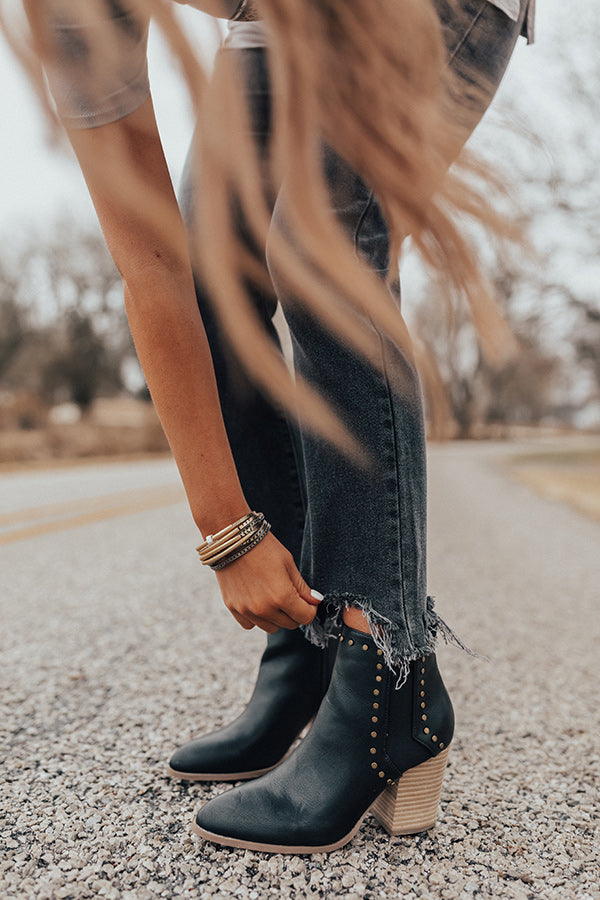 The Booker Faux Leather Bootie In Black Image - 3