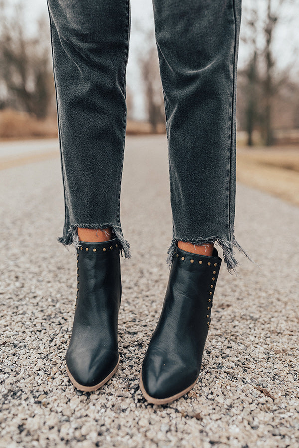 The Booker Faux Leather Bootie In Black Image - 2
