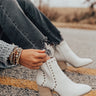 The Booker Faux Leather Bootie In Ivory Image - 1