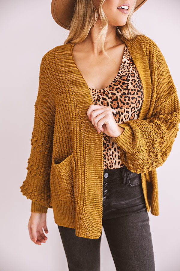Sweet Memories Knit Cardigan In Mustard • Impressions Online Boutique