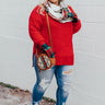 Swiss Flurries Popcorn Knit Sweater in Red Curves Image - 1