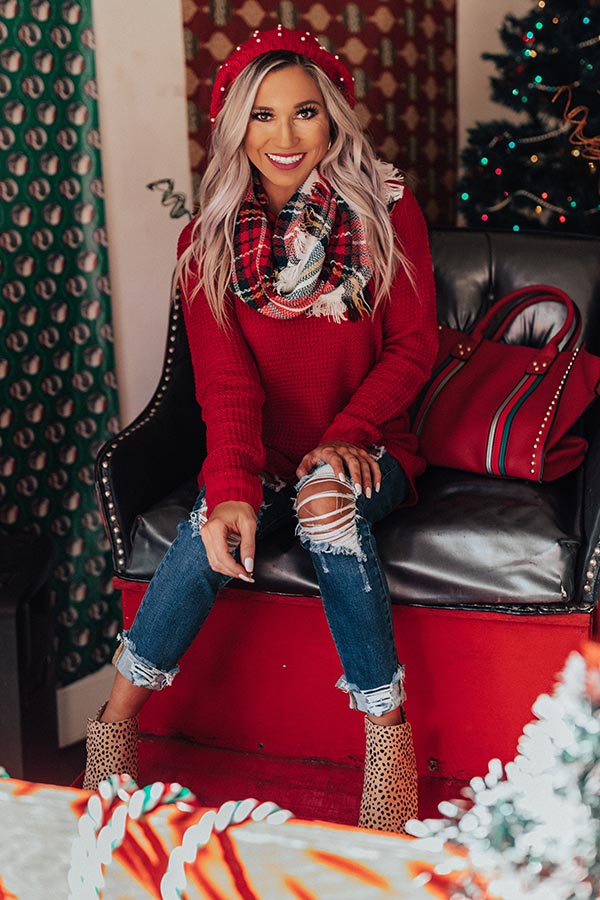 Holiday Feels Knit Sweater in Red Image - 2