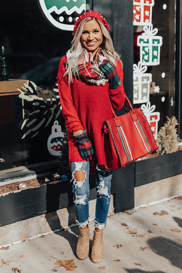 Holiday Feels Knit Sweater in Red Image - 4