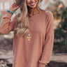 Craving Cozy Waffle Knit Tunic Top in Iced Mocha Image - 1
