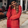 Swiss Flurries Popcorn Knit Sweater in Red Image - 1
