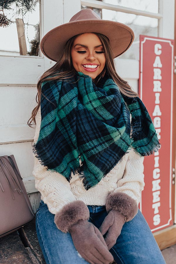 Snow Adorable Plaid Blanket Scarf Image - 4
