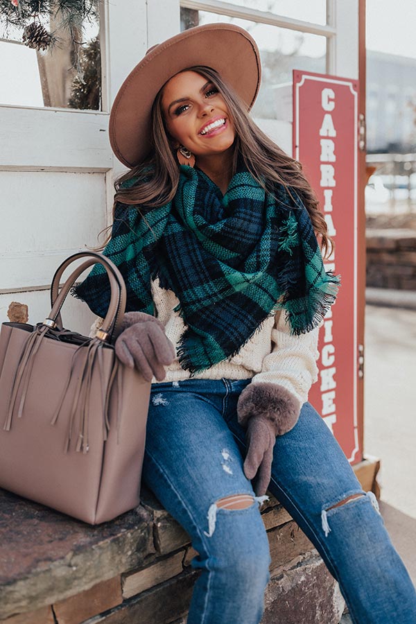 Snow Adorable Plaid Blanket Scarf Image - 1