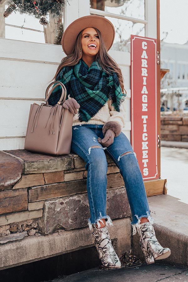 Snow Adorable Plaid Blanket Scarf Image - 3