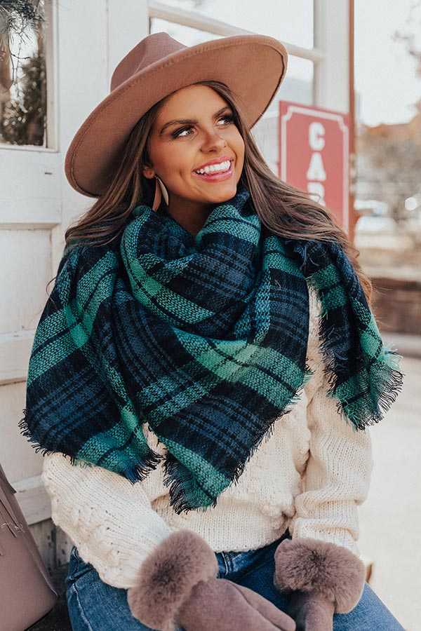 Snow Adorable Plaid Blanket Scarf Image - 2