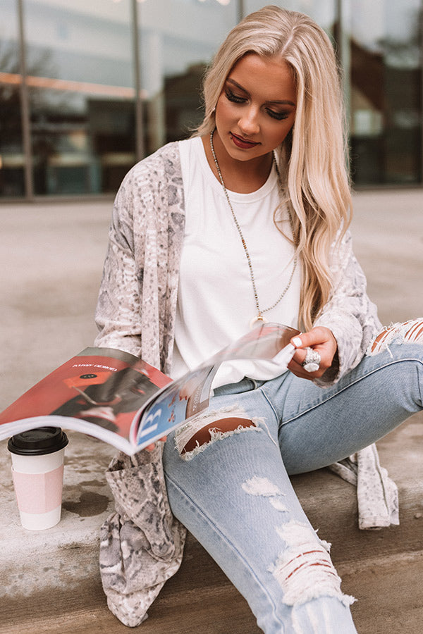 Got My Attention Snake Print Cardigan Image - 2