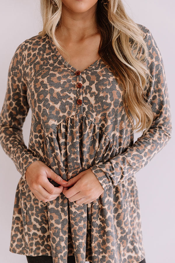 Fame Game Leopard Babydoll Top Image - 5