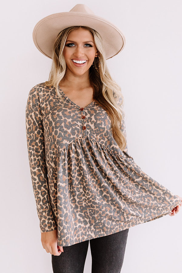Fame Game Leopard Babydoll Top Image - 1