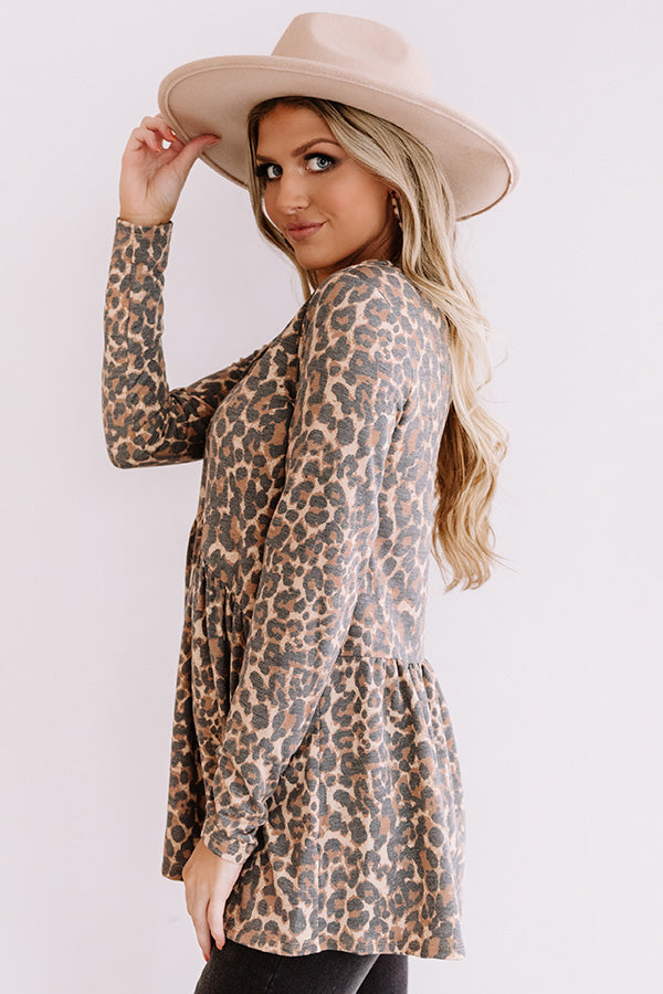 Fame Game Leopard Babydoll Top Image - 3