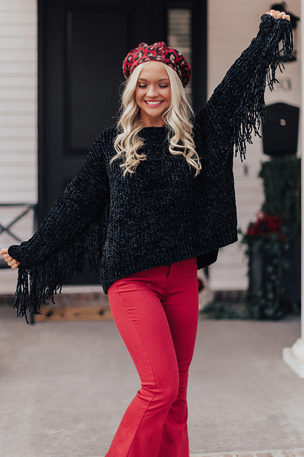 Stop The Show Chenille Fringe Sweater