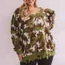 Kisses And Camo Knit Sweater  Curves Image - 1