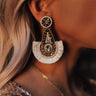Major Flair Beaded Fan Earrings Image - 1