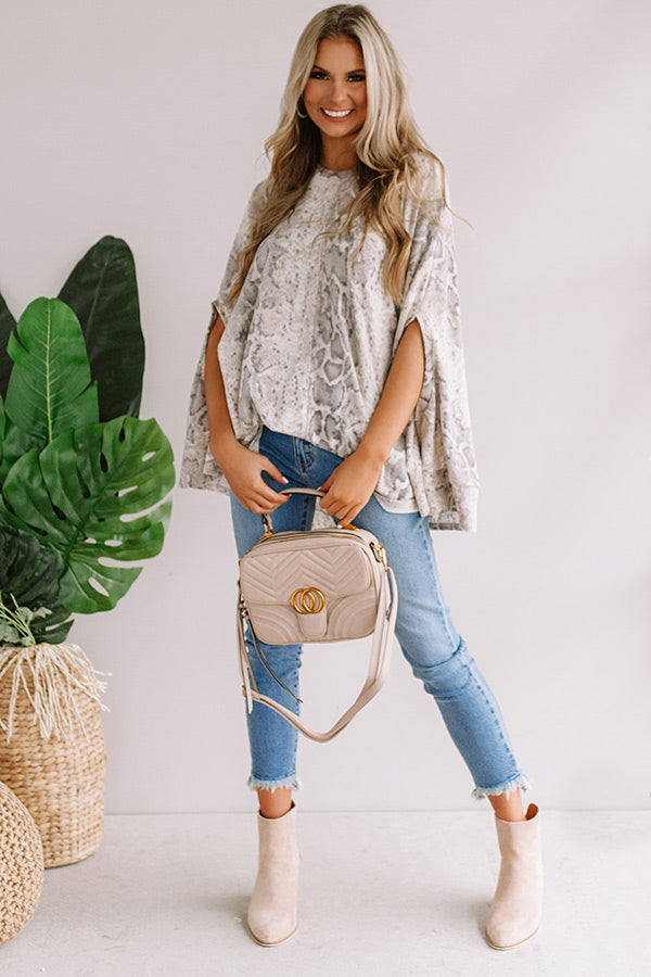 Got My Attention Snake Print Poncho Top Image - 2